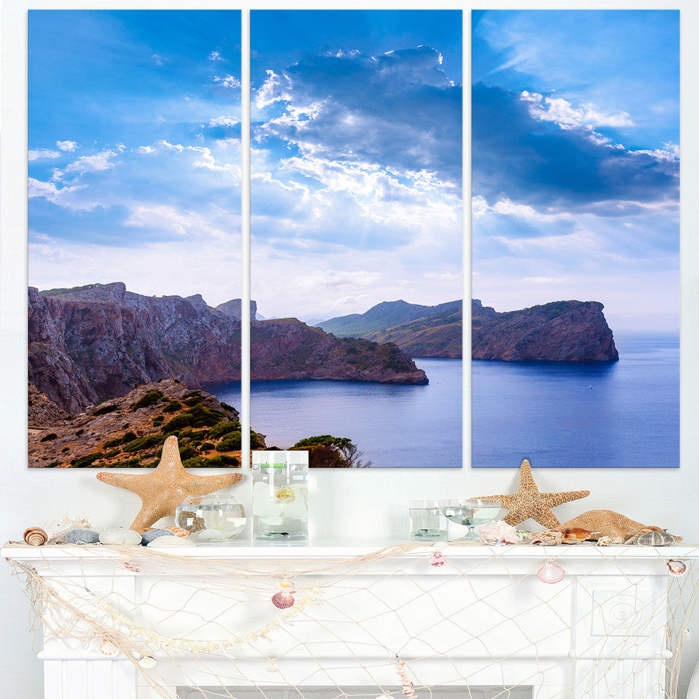 "Majorca Formentor Cape Rocks" Metal Wall Art, 3 Panels, 36"x28"