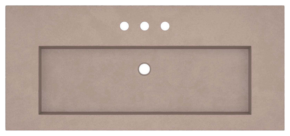 48" Capistrano Vanity Top with Integral Sink, Earth, 8" Widespread Faucet Holes