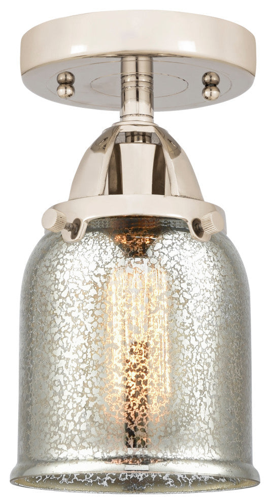 Small Bell Semi-Flush Mount, Polished Nickel, Silver Plated Mercury