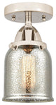 Small Bell Semi-Flush Mount, Polished Nickel, Silver Plated Mercury