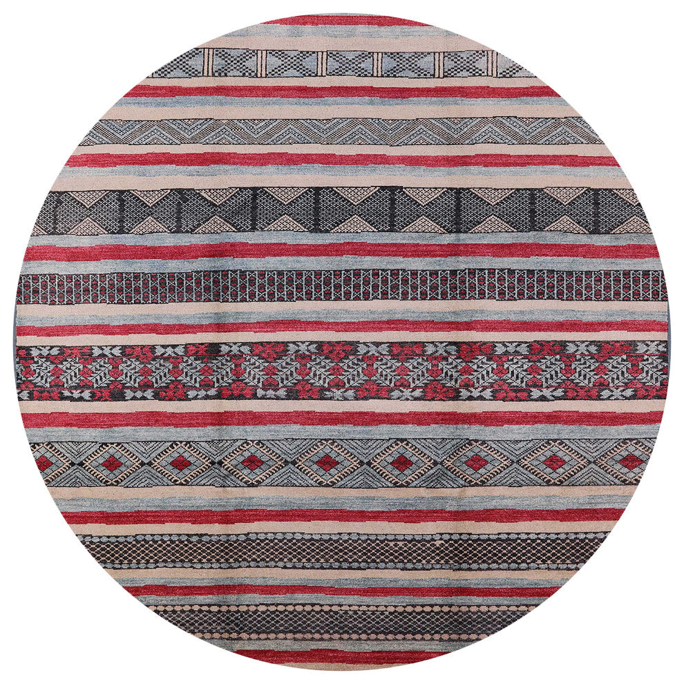 Ahgly Company Indoor Round Mid-Century Modern Area Rugs, 4' Round