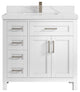 Cambridge 36 Center Sink Bath Vanity in White 2" Calacatta Laza