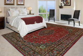 Fine Vintage Distressed Kahan Red/Charcoal Rug, 9'6 x 13'0