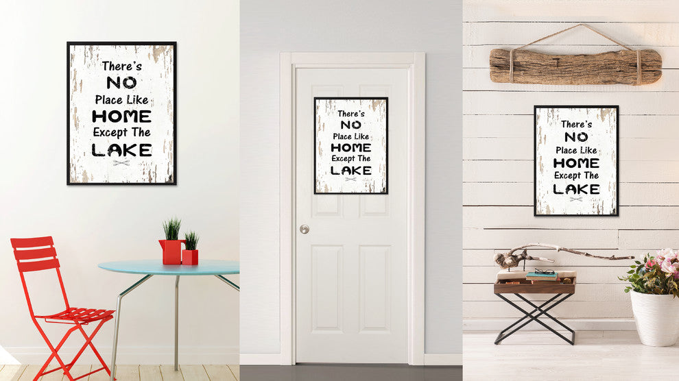No Place Like Home Except The Lake Inspirational, Canvas, Picture Frame, 28"X37"