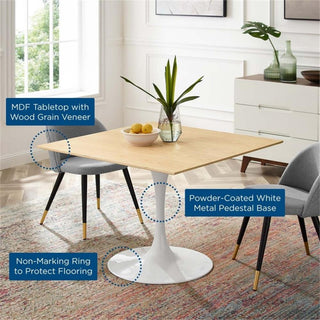 Lippa 40" Square Dining Table White Natural -5178