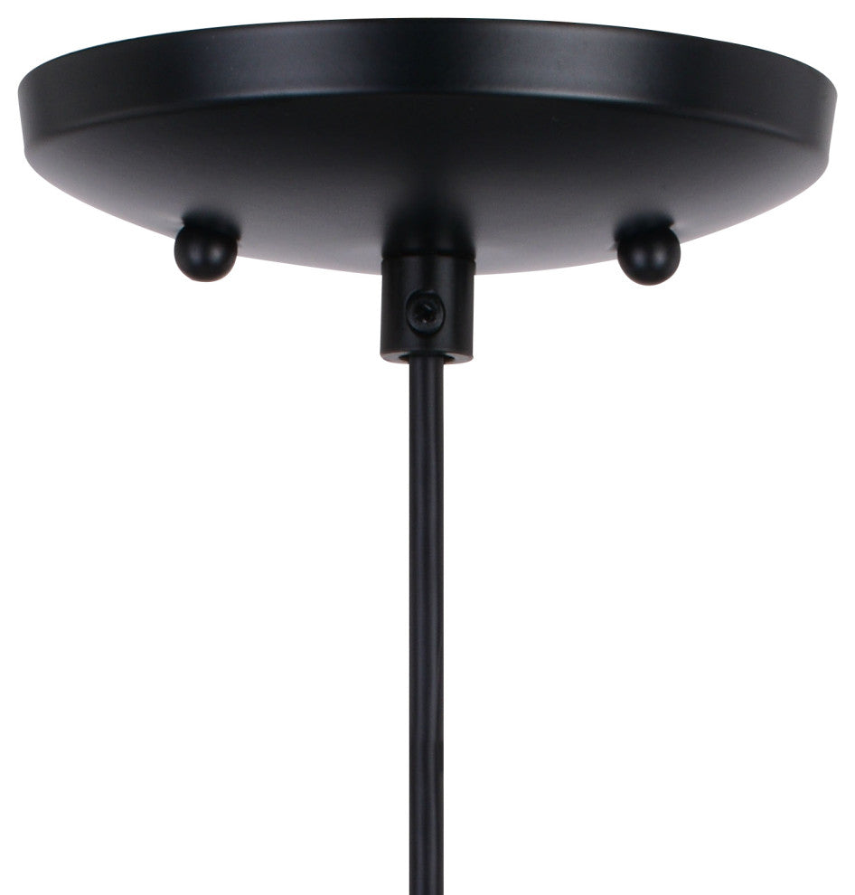 Milano 4.75" Mini Pendant Azzura Glass Matte Black
