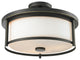 Savannah 3 Light Semi Flush Mount, Olde Bronze With Matte Opal Glass