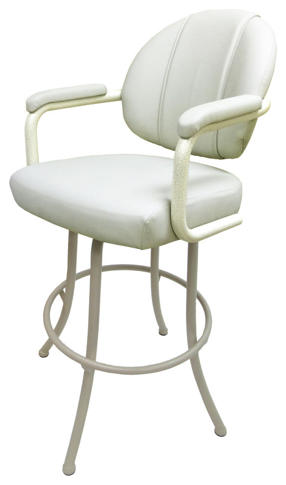 M-70 Swivel Stool With Metal Frame, Ocean Beige, Beige, 30"