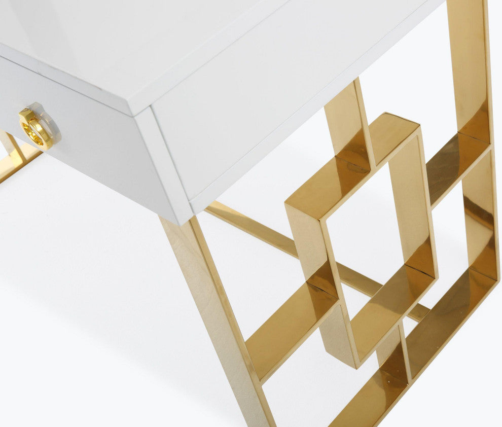 Audrey White Lacquer Desk