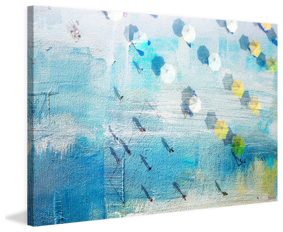 "Shadows on The Beach" Painting Print on Wrapped Canvas, 18"x12"