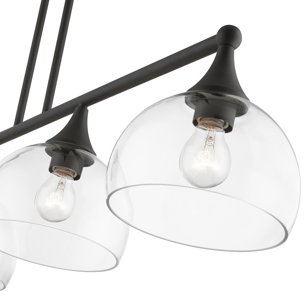 4 Light Bronze Large Linear Chandelier