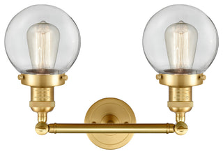 Beacon Bath Vanity Light, Satin Gold, Clear