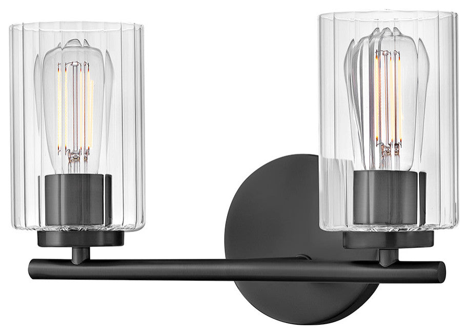 Lark Leta Small Two Light Vanity, Black