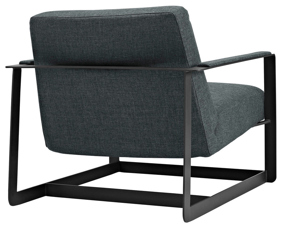 Modern Gray Seg Upholstered Fabric Accent Chair