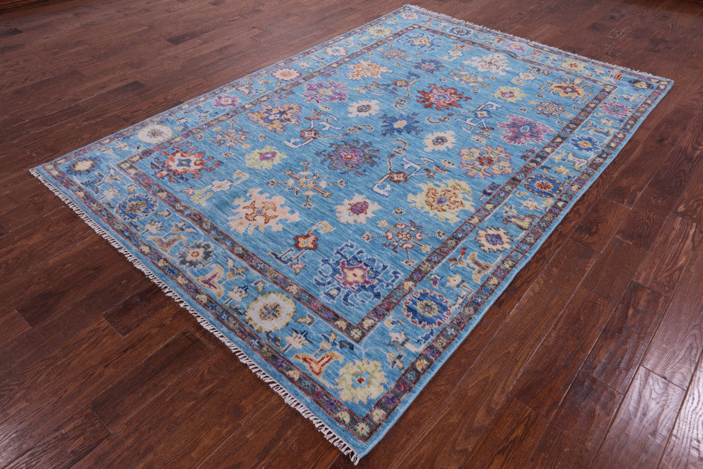 Turkish Oushak Hand-Knotted Wool Rug 6' 4" X 9' 2" - Q15656