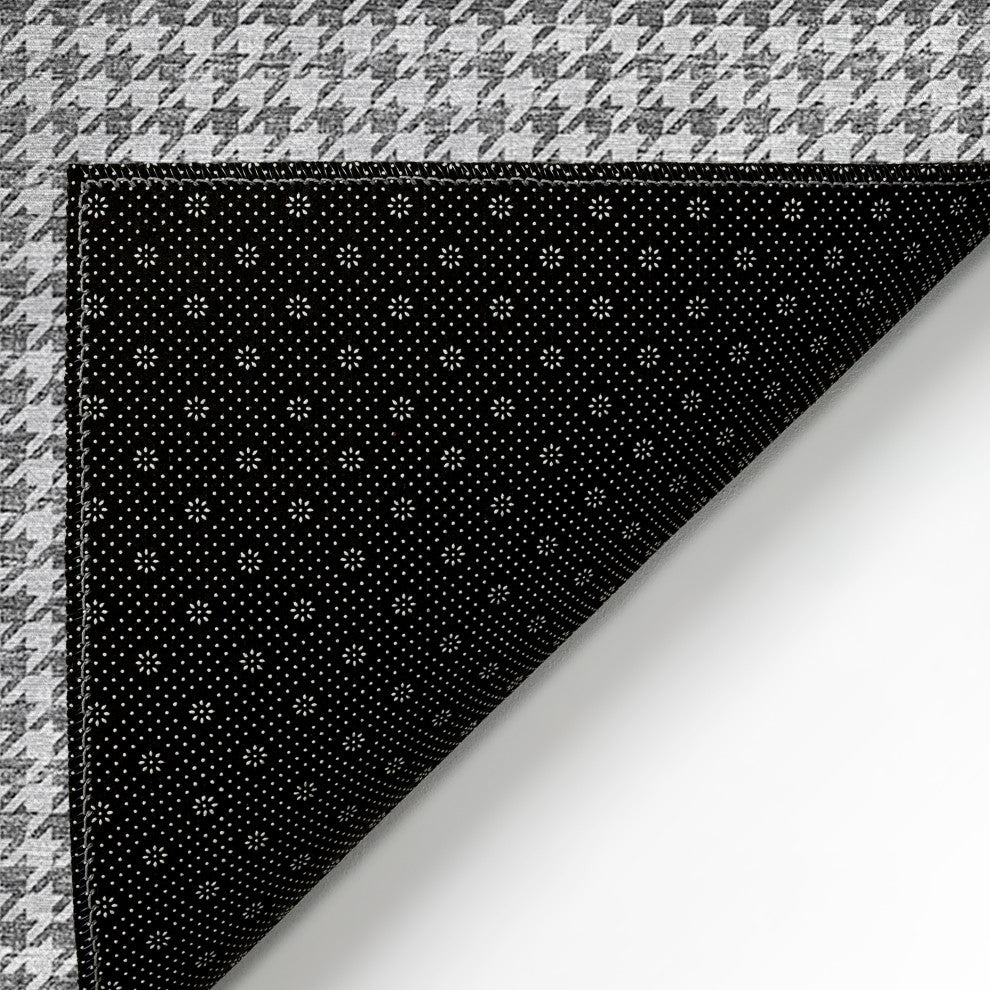 Indoor/Outdoor Hinton HN1 Grey Machine Washable 9' x 12' Rug
