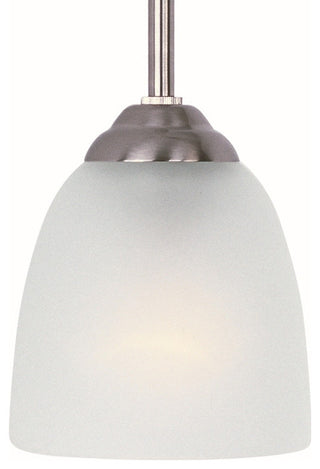 Maxim 92061 Stefan 5"W 1 Light Mini Pendant - Satin Nickel / Frosted Glass