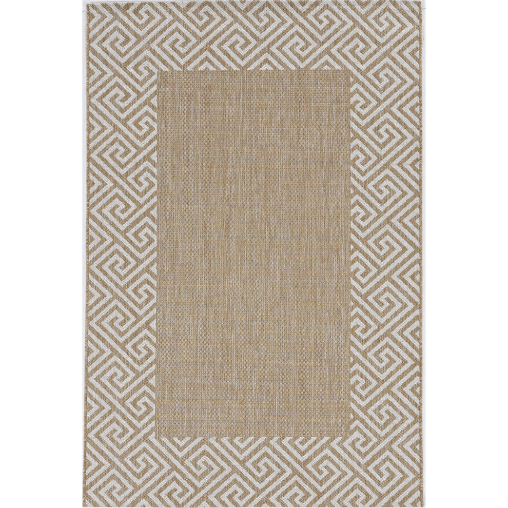 KAS Provo 5766 Natural Greek Key Area Rug, 5'3"x7'7"