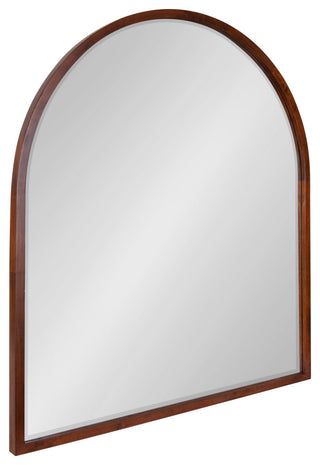 McLean Arch Wood Framed Wall Mirror, Walnut Brown 32x36