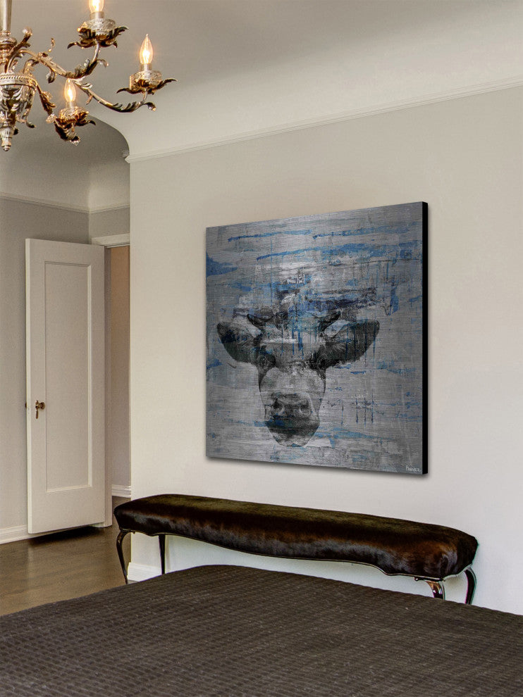 "Lingering Stare" Painting Print on Brushed Aluminum, 18"x18"