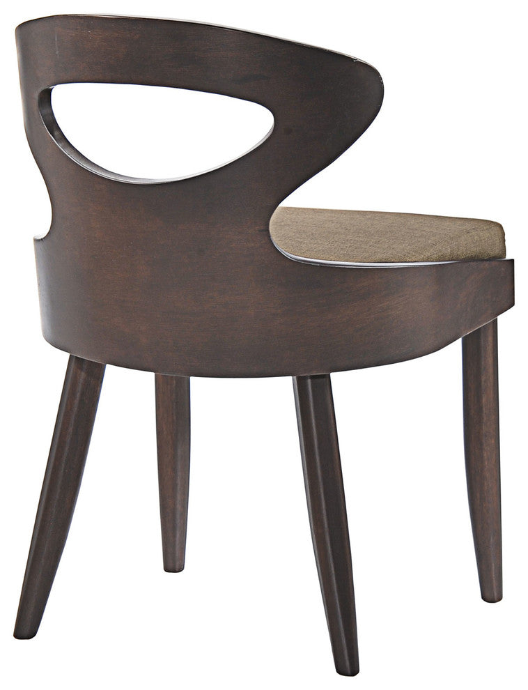 Modern Urban Contemporary Dining Side Chair, Brown Wood Fabric