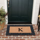 A1HC Rubber & Coir Floral Outdoor Durable Monogram Doormat 18"x30", Black, K