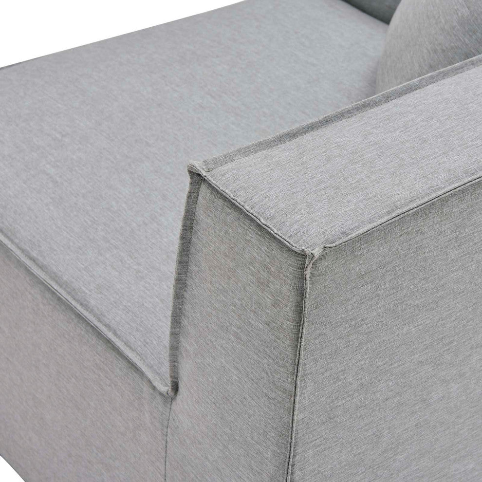 Lounge Sectional Sofa Set, Fabric, Gray, Modern, Outdoor Patio Cafe Bistro