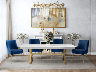 TOV Furniture Adeline White Lacquer Dining Table