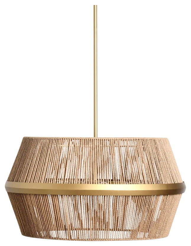 Wendy 6-Light Iron and Rattan Chandelier