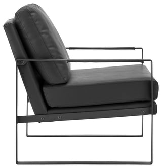 Bettina Lounge Chair, Black Leatherette With Matte Black Frame