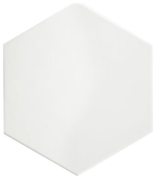 HexTile Ceramic Floor and Wall Tile, Glossy White, Sample