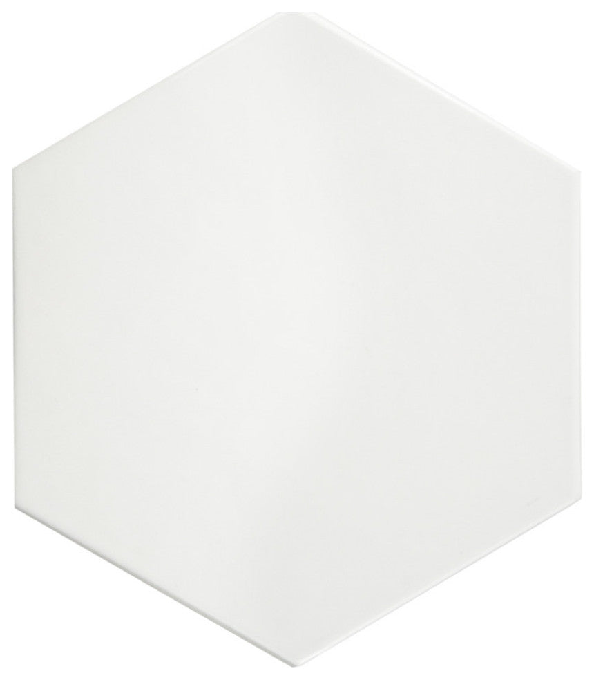 HexTile Ceramic Floor and Wall Tile, Glossy White, Sample