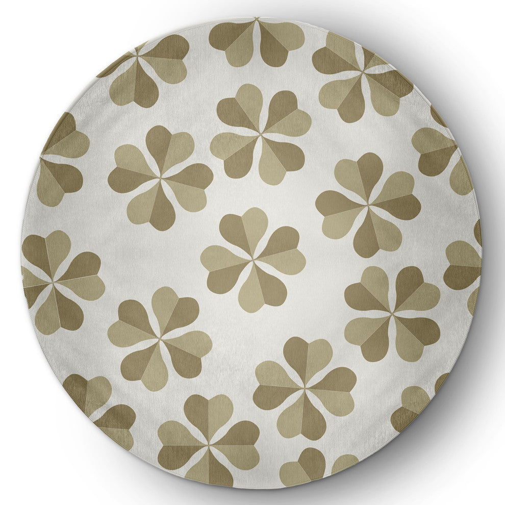 Lucky Patch St. Patrick's Day Chenille Rug, Sustainable Green, 5' Round