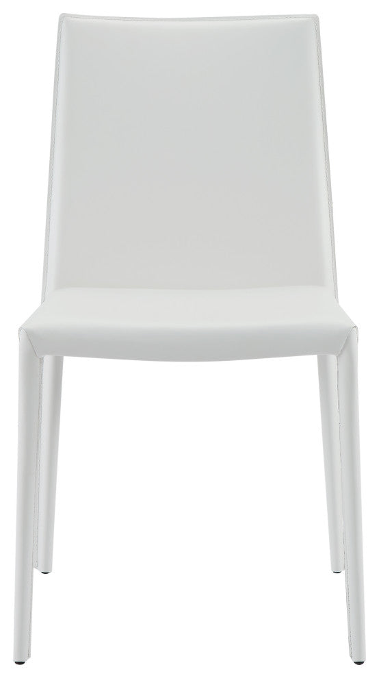 Elite Living Prima, Set of 2, Mid-Century Modern Dining Chair, White