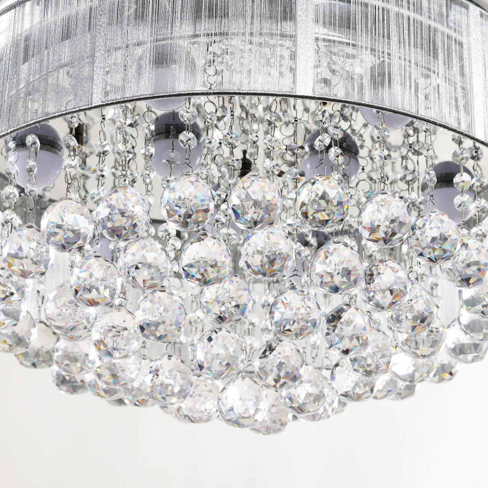 42 in LED Indoor Chrome Smart Crystal Ceiling Fan with Light and Remote