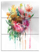 "Watercolor Floral Illustration" Glossy Metal Wall Art, 3 Panels, 28"x36"