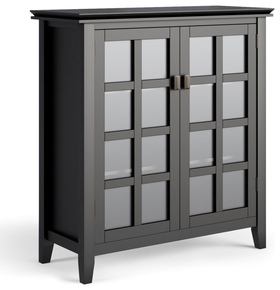 Artisan Solid Wood 38 Inch Wide Transitional Medium Storage Cabinet In Black