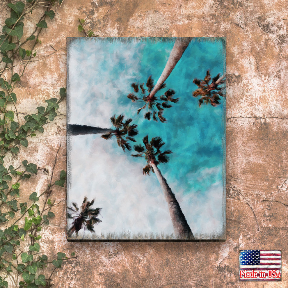 Palms Art Wooden Wall Art, Oversized 48x36