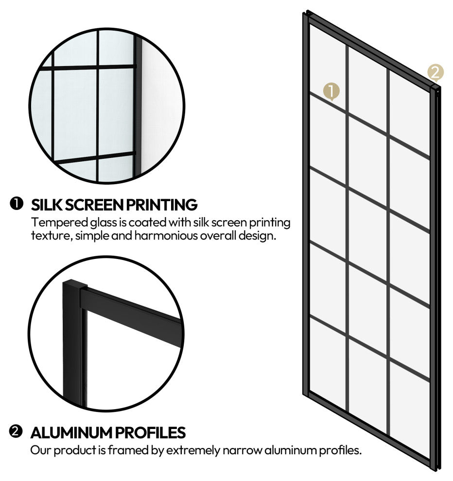 Puente Rectangle Sliding Framed Shower Enclosure, Matte Black, 68" W X 78"h