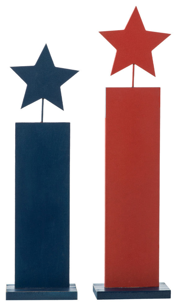 2-Piece Wooden Patriotic/Americana Firecracker Table Sign Set
