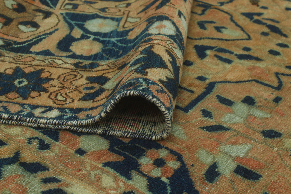 Vintage Distressed Aldys Rust/Navy Runner, 5'1x9'11