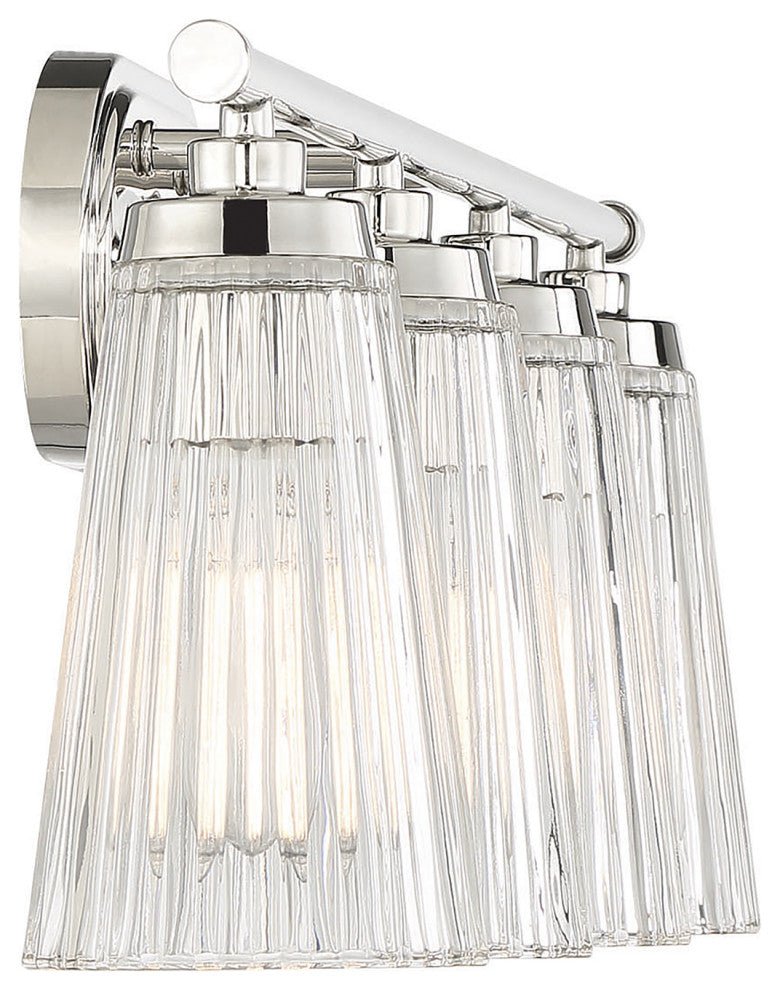 Chantilly 4-Light Bathroom Vanity Light, Polished Nickel