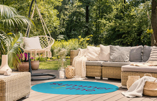Summer Time Anchored Nautical & Coastal Chenille Area Rug