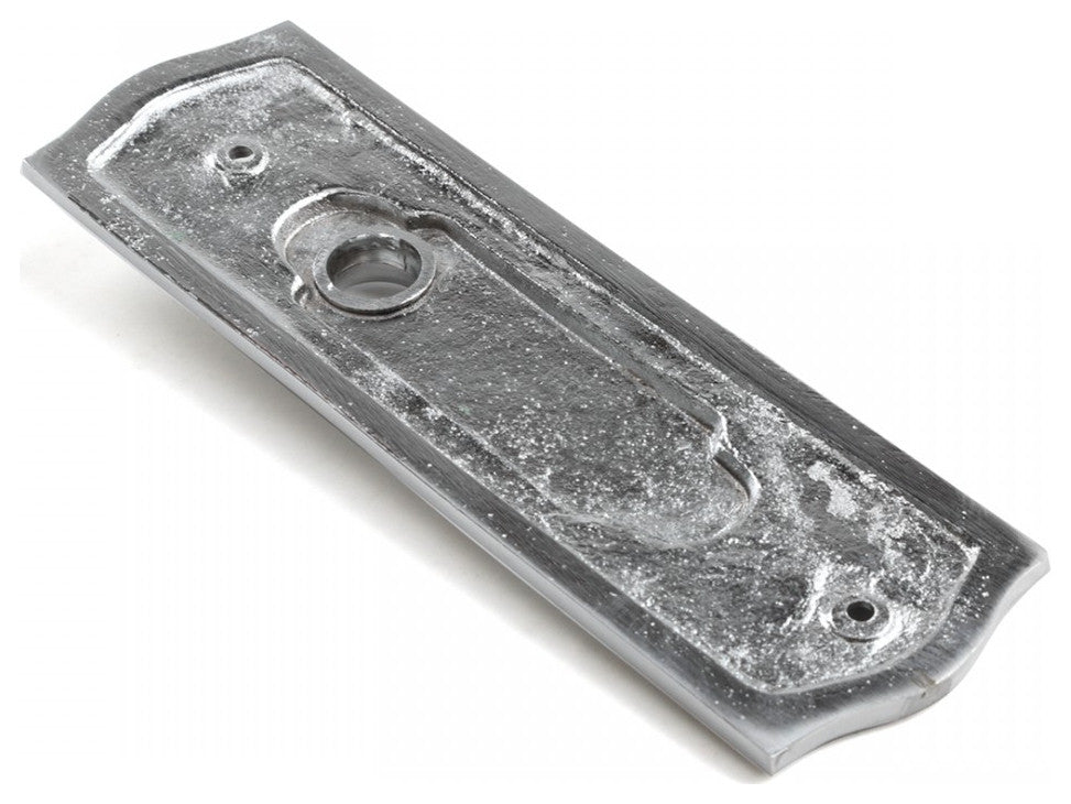 Door Back Plate Chrome Solid Brass Beaded Without Keyhole Renovators Supply