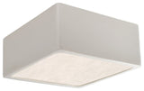 Short Square LED Outdoor Flush-Mount, Matte White