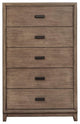 Camilla 5 Drawer Chest, Antique Grey