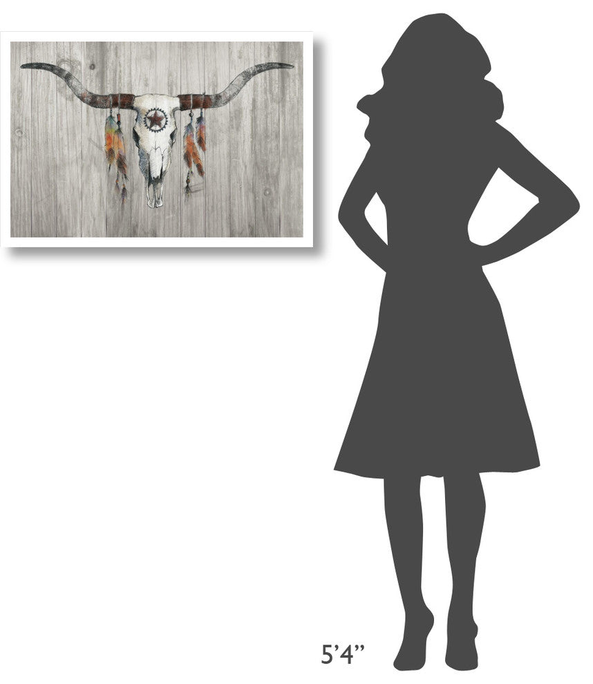 "Longhorn on Wood" Digital Paper Print by Avery Tillmon, 32"x22"