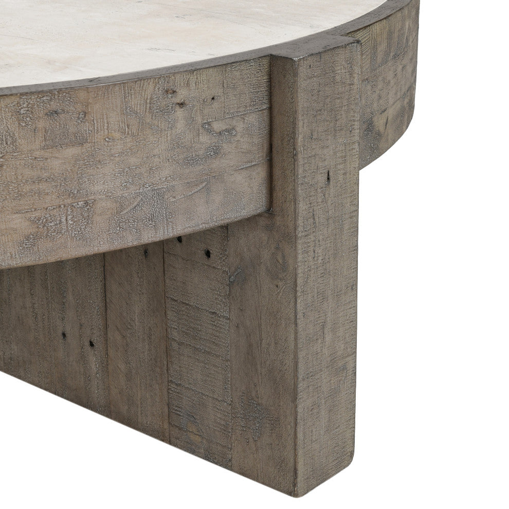 Sonoma 52" Round Reclaimed Pine Coffee Table, Distressed Gray