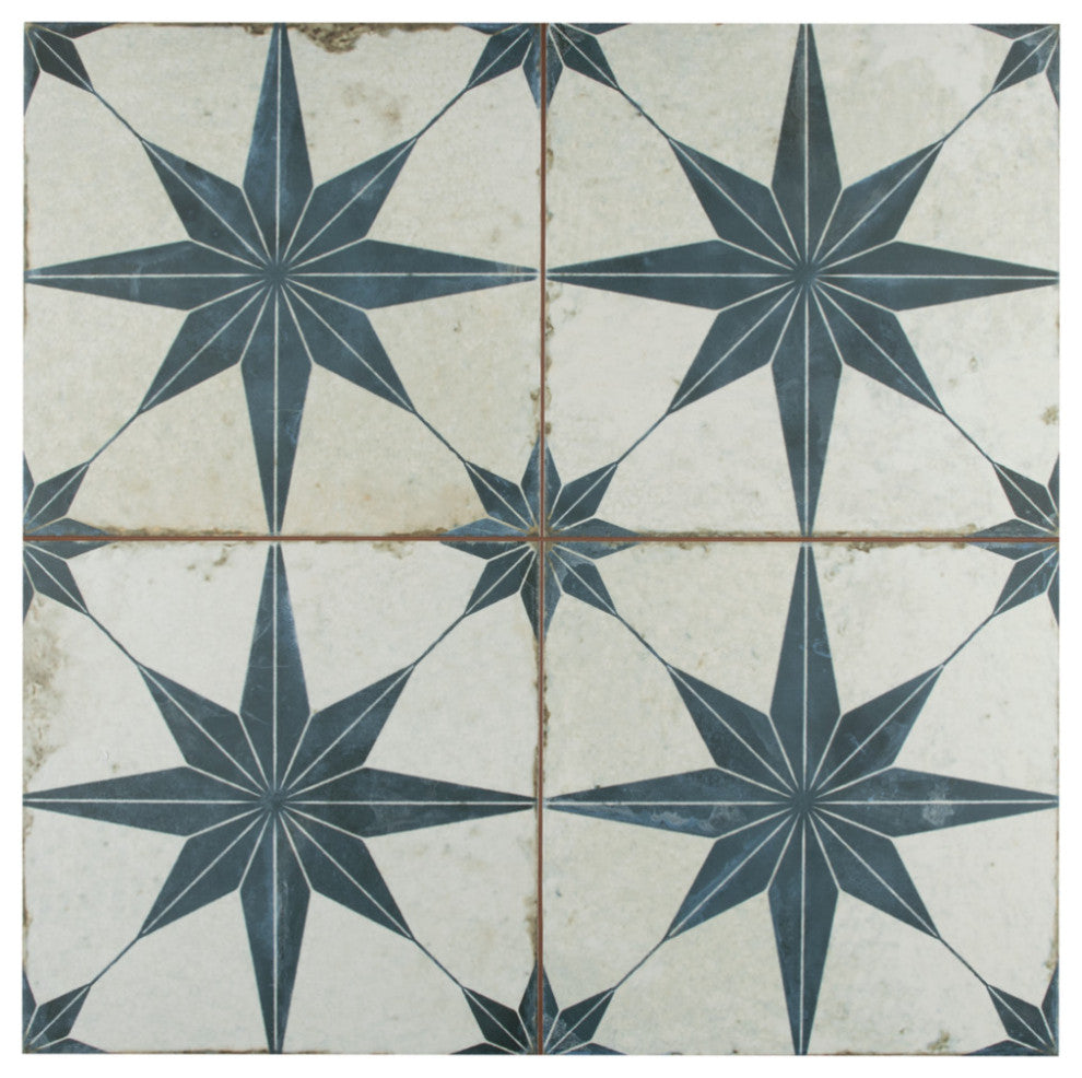Kings Star Ceramic Floor and Wall Tile, Blue, Sample