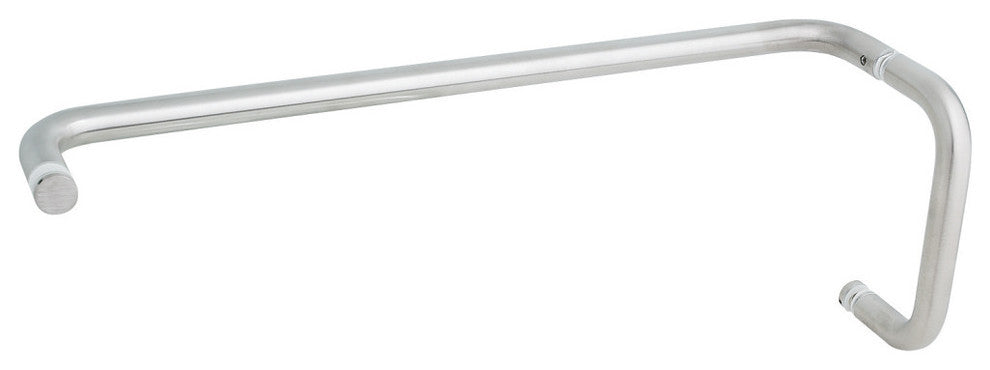 Mont Hard Combination Towel Bar With Shower Door Handle 6 x 18", Brushed Nickel